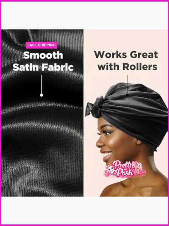 Satin Head Scarf 30x30, Silk Hair Wrap for Sleeping, Headband - Picture 4 of 7